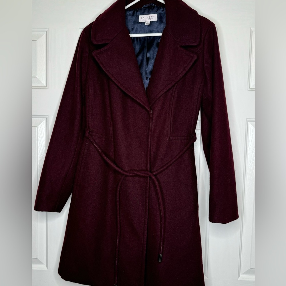 LAUNDRY BY SHELLI SEGAL Wine Red Womans Coat XXL